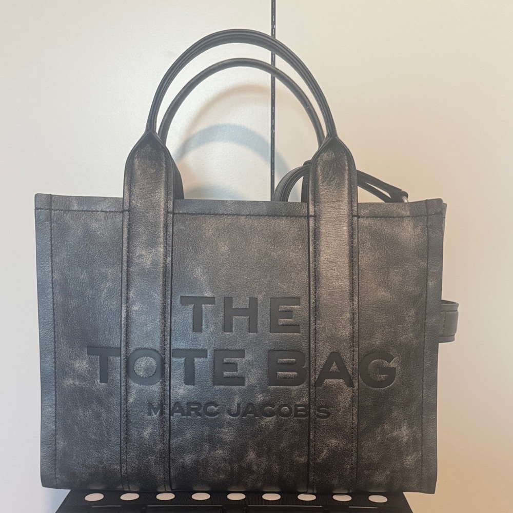 Marc Jacobs Charcoal Leather Tote Bag